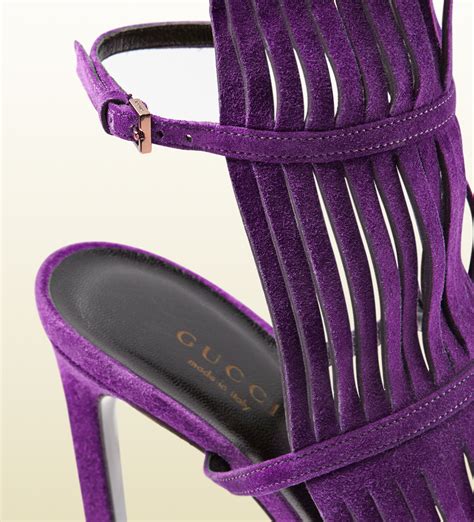 gucci shoes purple|gucci fringe sandals.